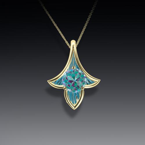 Blue Topaz DavinChi Cut Pendant