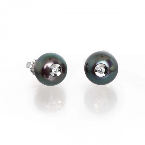Diamond in a Pearl Earrings