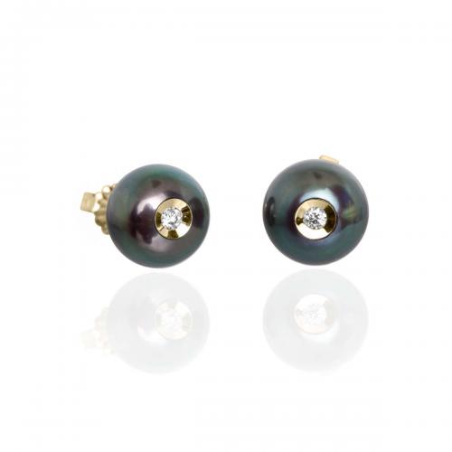 Diamond in a Pearl Earrings