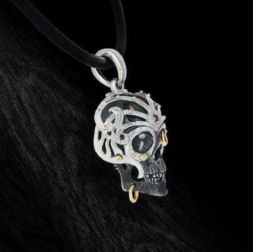 Fire Skull  Pendant 