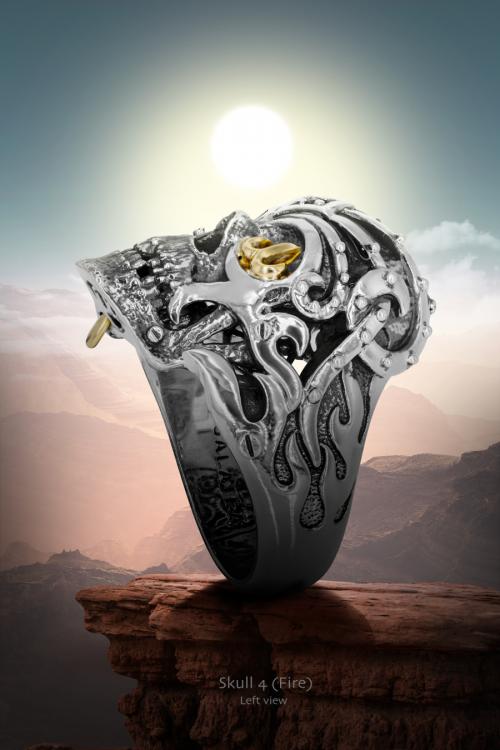 Skull "Fire" Ring